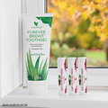 Aloe vera tandpasta og læbepomader: Forever Bright Toothgel + 3 Forever Aloe Lips