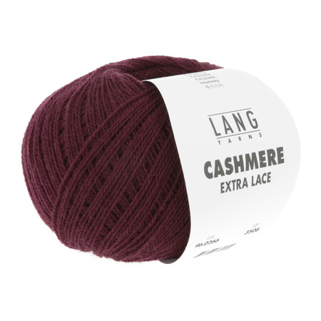 Garnnøgle Cashmere extra lace fra Lang Yarns i farven bordeaux bær meleret