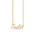Name Tag Necklace Emilie - halskæde med navn - navnehalskæde i forgyldt sterling sølv