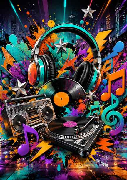 K-pop sukkerprint A4 med urban DJ-graffiti til fødselsdagskage