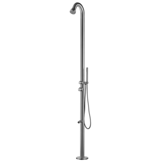Sined BOSA INOX - Pooldusche aus Edelstahl mit flexibler Handbrause - Kalt- und Warmwasser