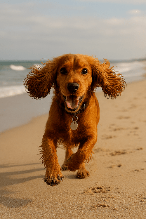 Cocker Spaniel på stranden
