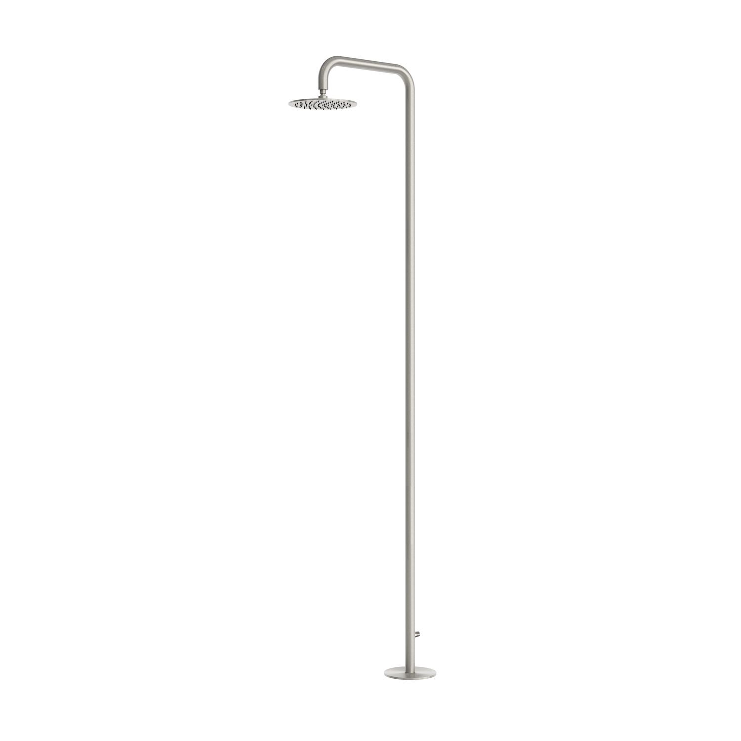 Sined SANTADI INOX – Freistehende Außendusche aus AISI 316L Edelstahl – 25 cm Duschkopf – Kalt- oder vorgemischtes Wasser – für externe Wassersteuerung
