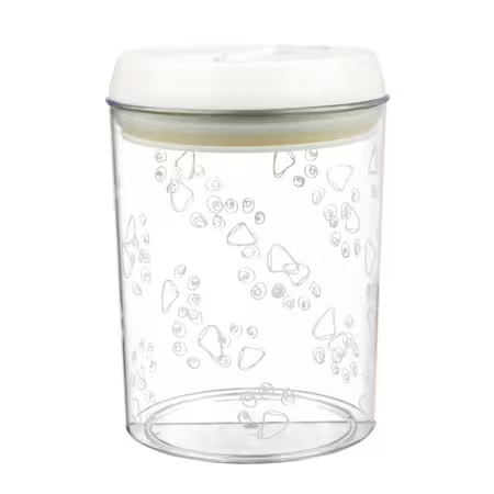 Trixie Krukke til Hundegodbidder med lufttæt låg – gennemsigtig bøtte med tætsluttende låg og søde poteaftryk, set forfra