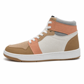Dame midt-top sneaker i hvid, beige og rosa – sporty look