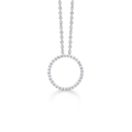 DIAMOND HALO pendant in 14 karat white gold | Danish design by Mads Z