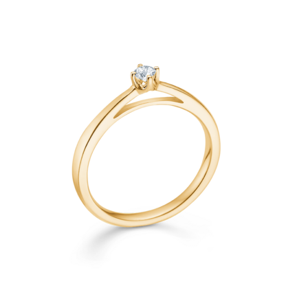 CROWN solitaire- og diamantring i 14 karat guld | Mads Z