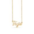 Name Tag Necklace Freja - necklace with name - name necklace in gold plated sterling silver