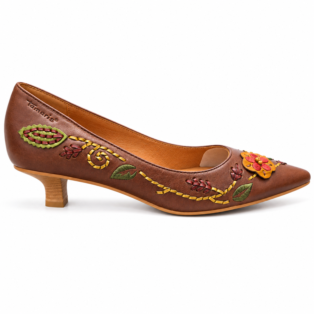 Tamaris Pumps Med Broderi Brun - 36