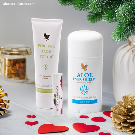 Forever Aloe Scrub, Aloe Ever-Shield Deo, Forever Aloe Lips fra Forever Living