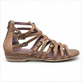 Tamaris brun gladiatorsandal i læder – sideprofil