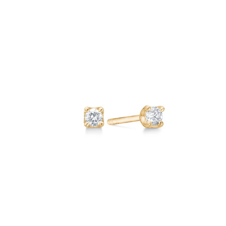 CROWN earrings in 14 karat gold with 0.18 ct. W.SI diamonds.