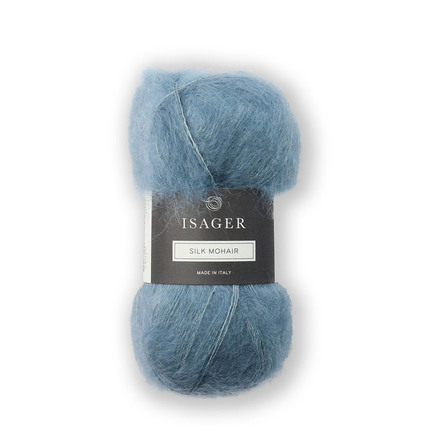 isager silk mohair farve 11 garn mørk isblå