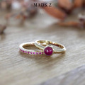 CABOCHON ring in 14 karat gold with ruby | Danish design by Mads Z