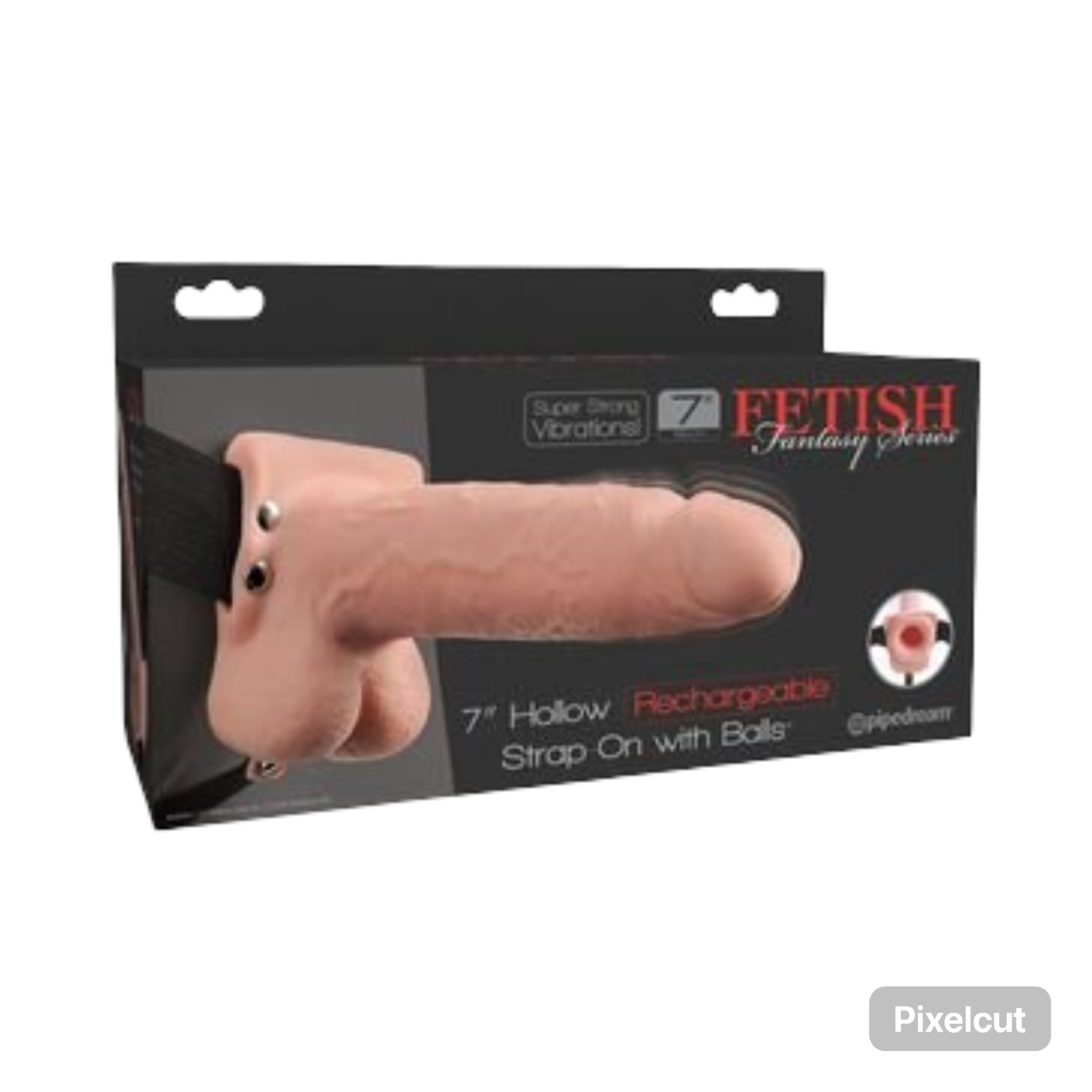7" Fetish Hul Genopladelig Strap-on Med Testikler