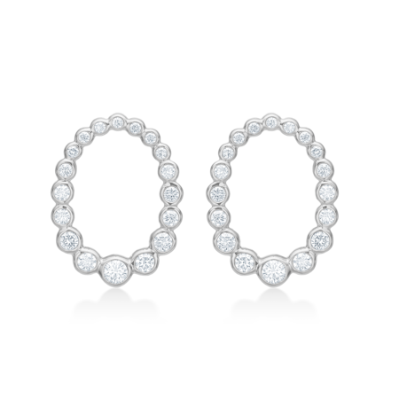 AURORA'S KISS earrings in silver with white topaz.