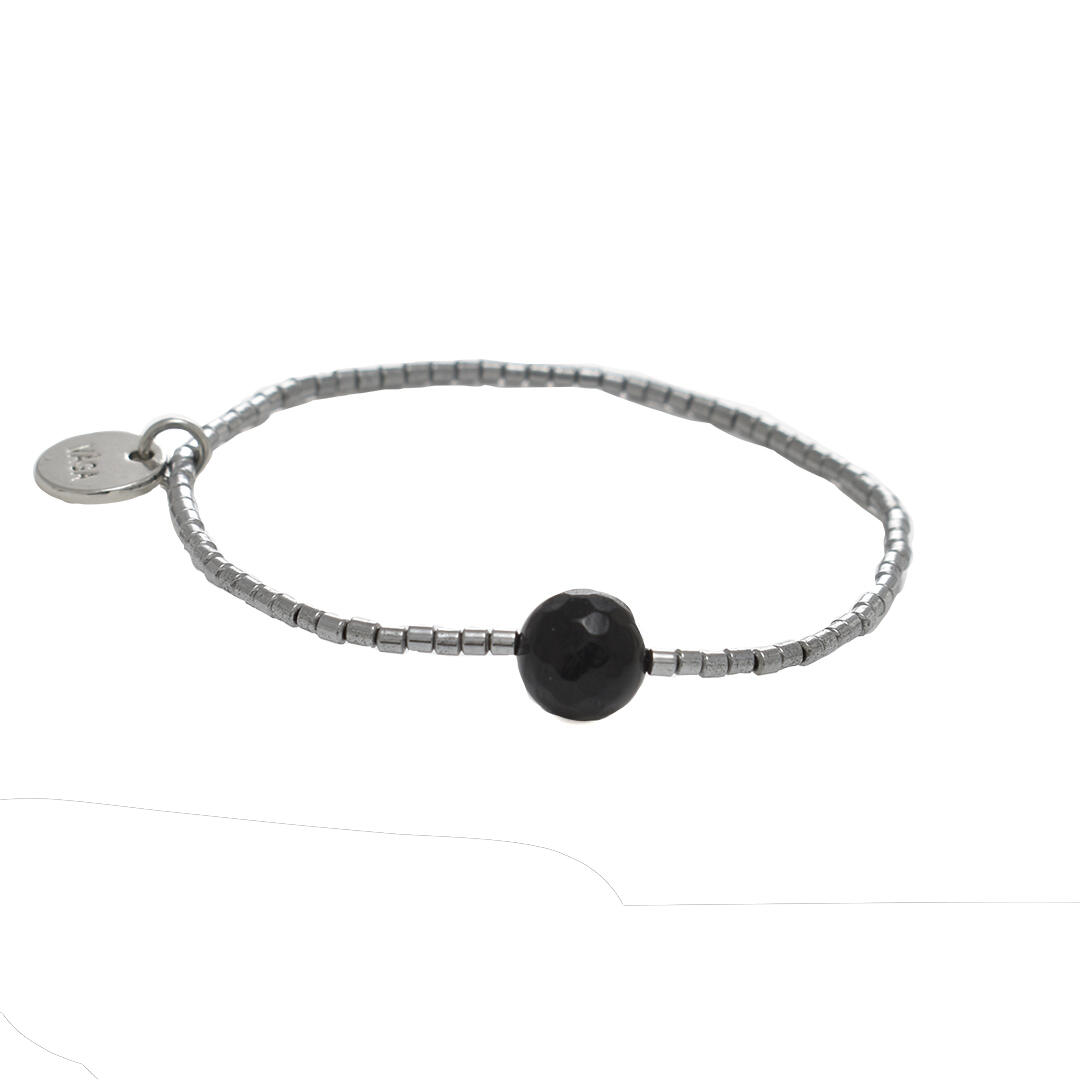 by VÅGA OMNI ONYX Armbånd - Sort/Hvidguld