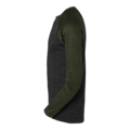 Set fra venstre: Matterhorn Haley sort/grøn uldundertrøje. Optimal blanding af merinould og genanvendt polyester for komfort og hurtig tørreevne.