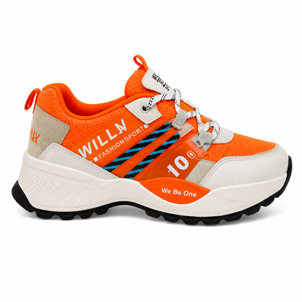 Chunky sneaker orange/hvid – sporty og moderne