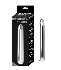 Power Escorts TDY Buddy Bullet 19 cm i sølv med 10 vibrationstilstande
