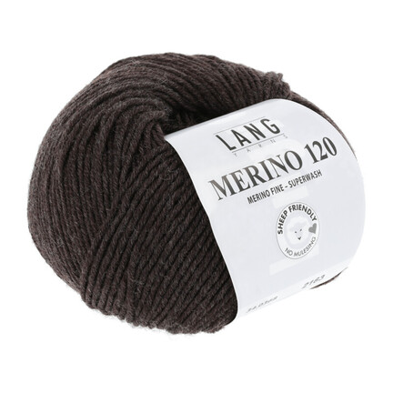 Garnnoegle fra lang yarn merino 120 farve mørkebrun 368