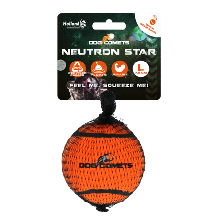 Dog Comets Neutron Star Tennisbold Med Pivelyd - L Ø7,5cm, orange