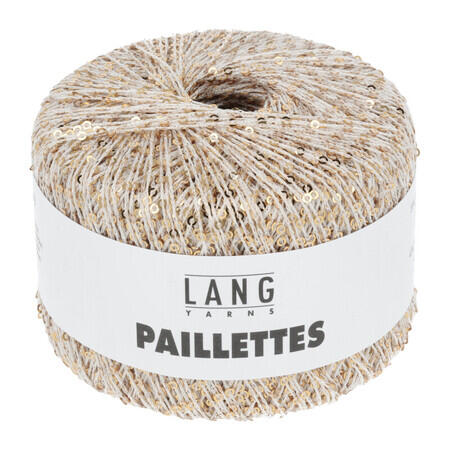 garnoegle af maerket paillettes fra lang yarns i farven hvid gold