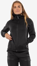 Modelbillede: Cobalt Polartec® Power Stretch® sort hættetrøje. Stilfuld og funktionel til udendørsaktiviteter. Justerbar hætte og 4-vejs stretch.