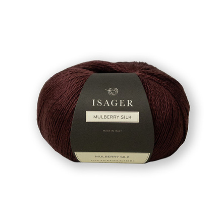 Garnet Mulberry silk 100% silke fra Isager garn i farven bordeaux