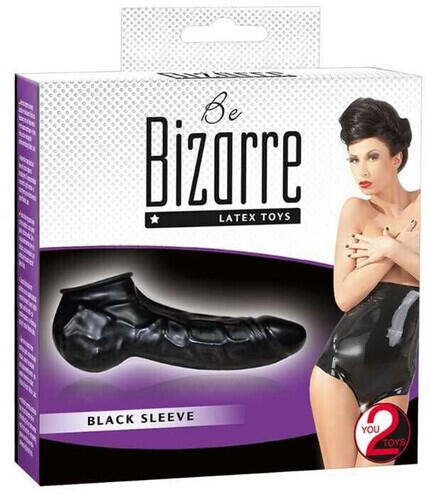 Be Bizarre Latex Toys Black Sleeve – sort latex penis sleeve