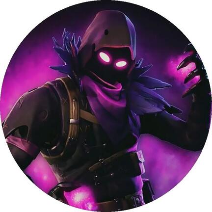 Rundt Fortnite sukkerprint med skyggeninja i lilla lys