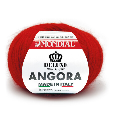 garnnoegle i angora fra mondial i farven rød 626