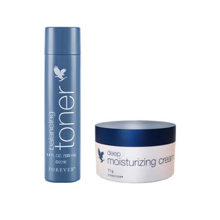 balancing toner og deep moisturizing cream fra Forever Living