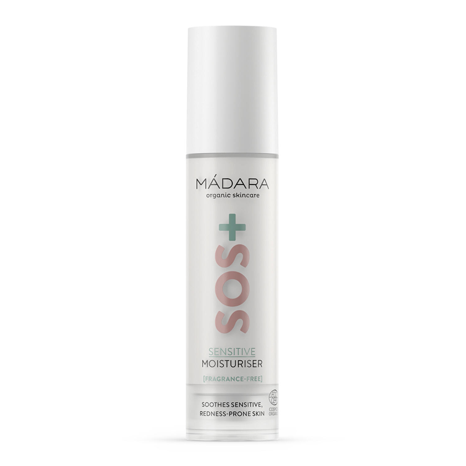 Mádara, SOS+ SENSITIVE Moisturiser, 50 ml. - Ansigtspleje, Hudpleje, Sensitiv hud, Parfumefri, Beskyttelse til huden, Dagscreme, Dermatologisk testet, Fugt, Alle hudtyper