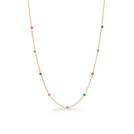 Daylight Necklace - Forgyldt farverig halskæde med perler