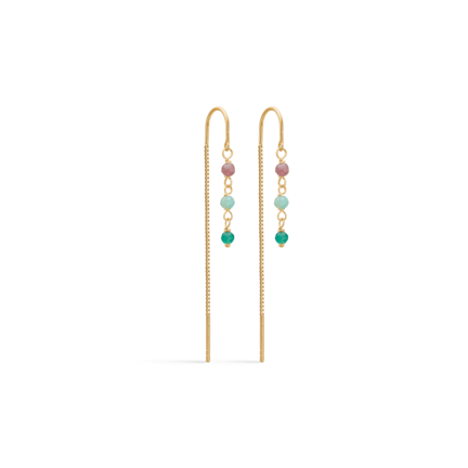 Daylight Earrings - Gold plated colorful earrings with pearls