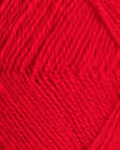 close up af garnet finull fra Rauma i farven hoej roed