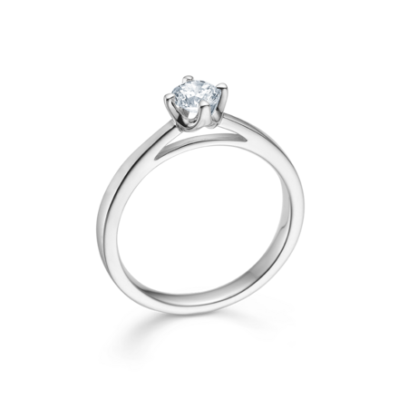 CROWN solitaire- og diamantring i 14 karat hvidguld | Mads Z