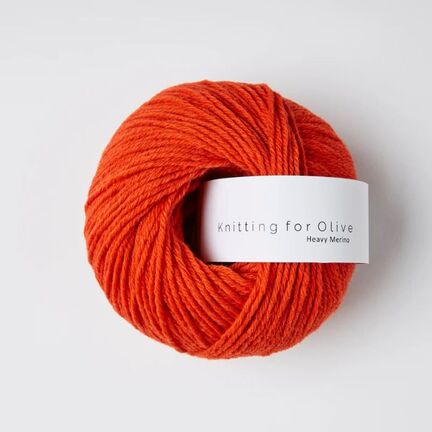 garnnoegle heavy merino fra knitting for olive i farven blodappelsin