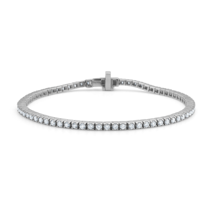 TENNIS bracelet in 14 karat white gold with 1.50 ct. diamonds.