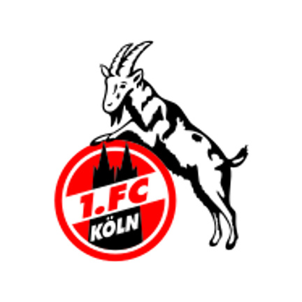 1. FC Köln klublogo som rundt sukkerprint til fodboldkage