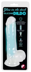 Glow in the Dark naturdildo 20,5 cm i silikone med sugekop og realistisk design