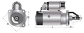 Starter LUCAS TVS 12V. / 2,8KW. - MF35X, MF65, MF135, MF165Mk1 - Perkins motor: A3.152 - A4.203 - AD3.152 - AD4.203