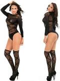 Body Pleasure TL61 sort net bodysuit med strømper – one size