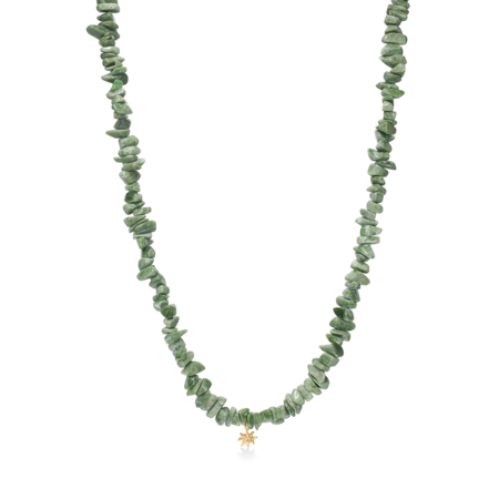 Ocean Aura stenhalskæde udført i 925 ren sterlingsølv med 18 karat forgyldning.