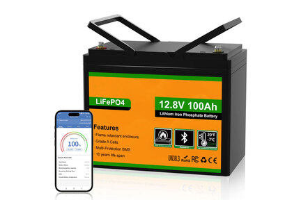Lithium batteri 100Ah med APP overvågning