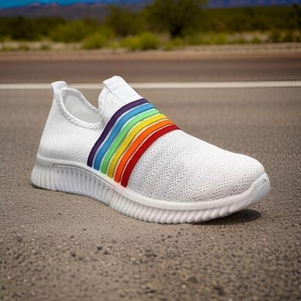 sko med regnbuefarver
