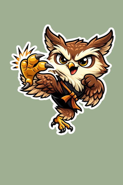 Kung Fu ugle klistermærke