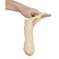 You2Toys Thicker and Bigger Penis Extension Sleeve i hudfarvet med testikelring, realistisk design.