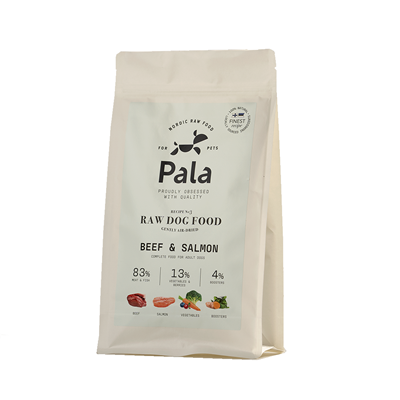 Pala Dry Raw Food Oksekød & Laks 1 kg  lufttørret barf med okse og laks